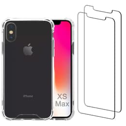 Case iPhone XS Max and 2 protective screens - Recycled plastic - Transparent