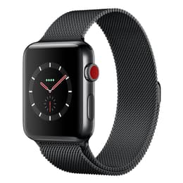 Apple Watch (Series 3) 2017 GPS + Cellular 42 - Stainless steel Space Gray - Milanese Black