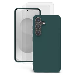 Case Galaxy S25 Plus and 2 protective screens - Silicone - Green