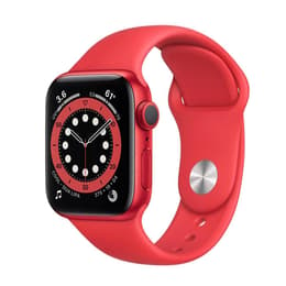 Apple Watch (Series 6) 2020 GPS + Cellular 40 - Stainless steel Red - Sport loop Red