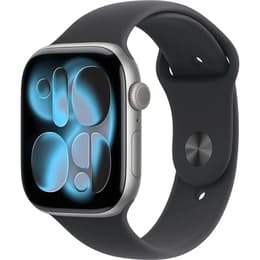 Apple Watch Series 11 (2025) GPS 46 mm - Aluminium Silver - Sport band Black
