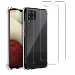 Case Galaxy A12 and 2 protective screens - TPU - Transparent