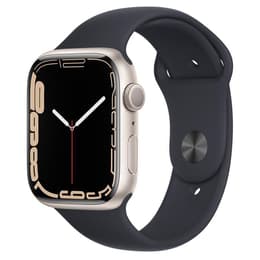 Apple Watch (Series 7) 2021 GPS 45 - Aluminium Starlight - Sport band Black