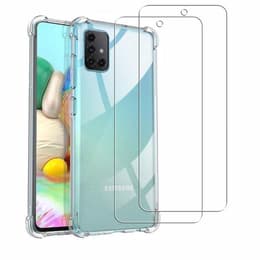 Case Galaxy A71 and 2 protective screens - Silicone - Transparent