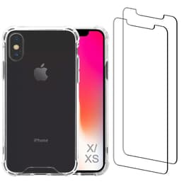 Case iPhone X/XS and 2 protective screens - Recycled plastic - Transparent