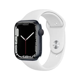 Apple Watch Series 7 (2021) GPS + Cellular 45 mm - Aluminium Midnight - Sport band White