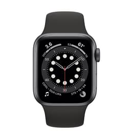 Apple Watch (Series 6) 2020 GPS + Cellular 44 - Stainless steel Graphite - Sport band Black