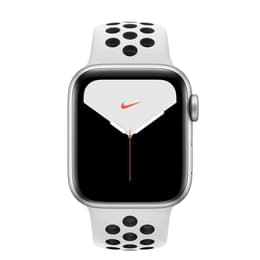 Apple Watch (Series 5) 2019 GPS + Cellular 44 - Aluminium Silver - Nike Sport band White