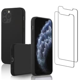 Case iPhone 11 Pro Max and 2 protective screens - Silicone - Black