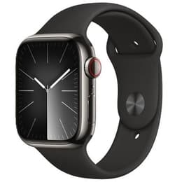Apple Watch Series 9 (2023) GPS + Cellular 41 mm - Stainless steel Graphite - Sport band Midnight