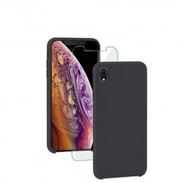 Case iPhone XR and protective screen - Silicone - Black