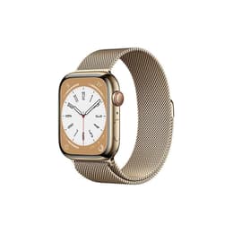 Apple Watch Series 8 (2022) GPS + Cellular 45 mm - Stainless steel Gold - Milanese loop Gold