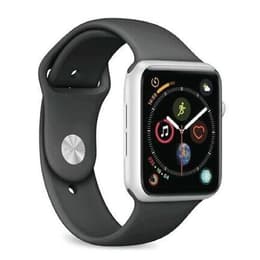 Apple Watch (Series 4) 2018 GPS + Cellular 44 - Stainless steel Silver - Sport band Black