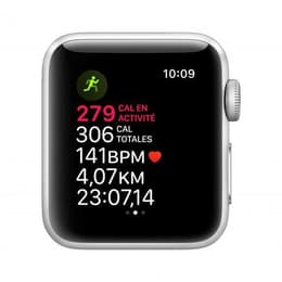 Apple Watch (Series 4) 2018 GPS + Cellular 44 - Stainless steel Silver - Sport band Black