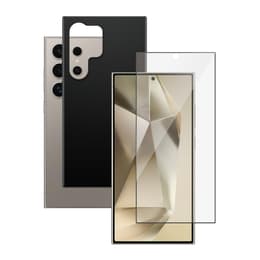 Case Galaxy S24 Ultra and protective screen - Silicone - Black