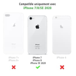 Back Market Case iPhone 7/8/SE 2020/2022 and protective screen - Natural material - Black Wave