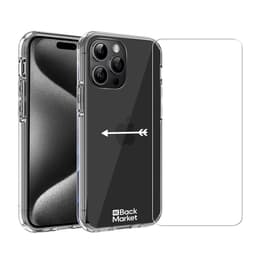 Back Market Case iPhone 15 Pro and protective screen - 60% Recycled plastic - Transparent