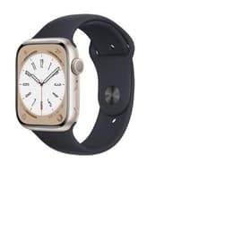 Apple Watch (Series 8) 2022 GPS 41 - Aluminium Starlight - Sport band Black