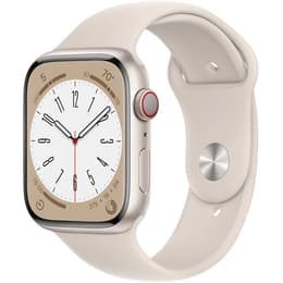 Apple Watch Series 8 (2022) GPS + Cellular 45 mm - Aluminium Starlight - Sport band Starlight