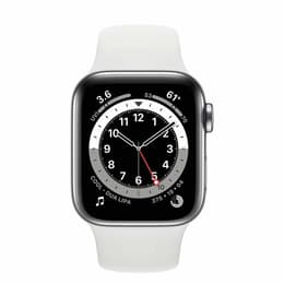 Apple Watch Series 6 (2020) GPS + Cellular 40 mm - Aluminium Silver - Sport band White