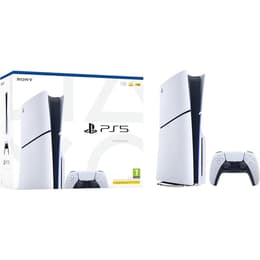 PlayStation 5 1000GB - White Sony PS5 Disc Edition 1TB Console 4K Gaming Ultra HD Blu-Ray Wi-Fi + No