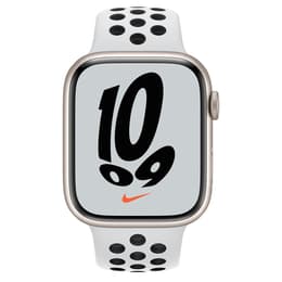 Apple Watch (Series 7) 2021 GPS + Cellular 45 - Aluminium Starlight - Nike Sport band White/Black