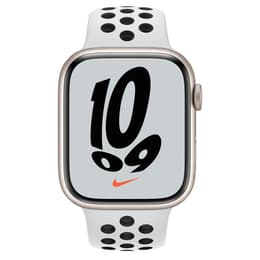 Apple Watch Series 7 (2021) GPS + Cellular 45 mm - Aluminium Starlight - Nike Sport band White/Black