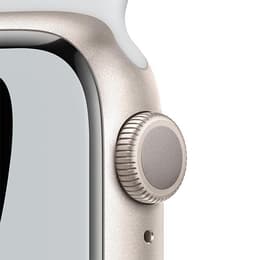 Apple Watch Series 7 (2021) GPS + Cellular 45 mm - Aluminium Starlight - Nike Sport band White/Black