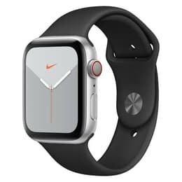 Apple Watch (Series 5) 2019 GPS + Cellular 44 - Aluminium Silver - Nike Sport band Black