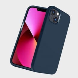 Case iPhone 13 and 2 protective screens - Silicone - Navy blue