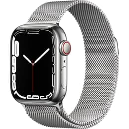 Apple Watch (Series 7) 2021 GPS + Cellular 41 - Stainless steel Silver - Milanese loop Silver