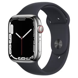 Apple Watch (Series 7) 2021 GPS + Cellular 45 - Aluminium Silver - Sport band Black