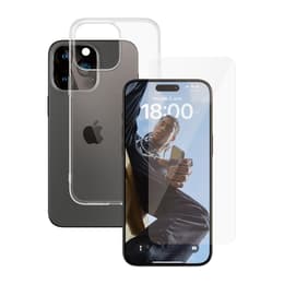 Case iPhone 15 Pro Max and protective screen - TPU - Transparent