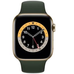 Apple Watch (Series 6) 2020 GPS 44 - Titanium Gold - Sport loop Green