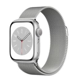 Apple Watch (Series 7) 2021 GPS + Cellular 41 - Aluminium Silver - Milanese loop Grey