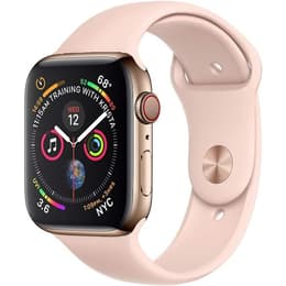 Apple Watch Series 4 (2018) GPS + Cellular 44 mm - Stainless steel Gold - Sport band Pink