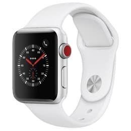 Apple Watch Series 3 (2017) GPS + Cellular 42 mm - Aluminium Silver - Sport band White