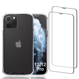 Case iPhone 12/12 Pro and 2 protective screens - Recycled plastic - Transparent