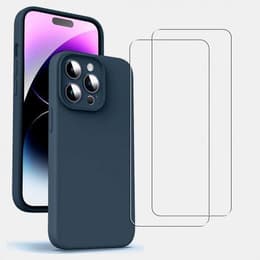 Case iPhone 14 Pro and 2 protective screens - TPU - Blue