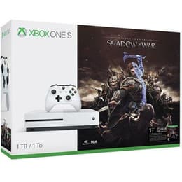 Xbox One S 1000GB - White + Middle-earth: Shadow of War