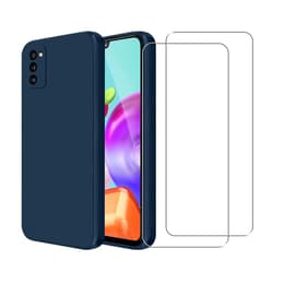 Case Galaxy A41 and 2 protective screens - Silicone - Blue