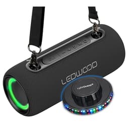 Enceinte Autonome Hifi 200W Ledwood XS200, Effet LED, Buetooth, RADIO FM, IPX5, Assistant Vocal, 20W RMS, Batterie 2000mAh, Ovni Bluetooth Speakers - Black