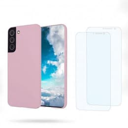 Case Galaxy S22 5G and 2 protective screens - Silicone - Pink