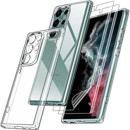 Case Galaxy S23 Ultra and 2 protective screens - TPU - Transparent