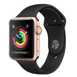 Apple Watch (Series 3) 2017 GPS + Cellular 42 - Aluminium Gold - Sport band Black