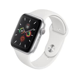 Apple Watch (Series 5) 2019 GPS + Cellular 40 - Stainless steel Silver - Sport band White