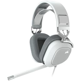 Corsair HS80 noise-Cancelling gaming wired + wireless Headphones with microphone - White