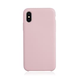 Case iPhone X/XS and 2 protective screens - Silicone - Pale pink