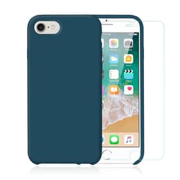 Case iPhone SE (2022/2020)/8/7/6/6S and 2 protective screens - Silicone - Green