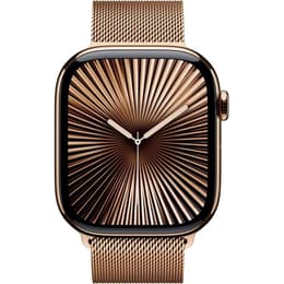 Apple Watch Series 10 (2024) GPS + Cellular 42 mm - Titanium Gold - Milanese loop Gold